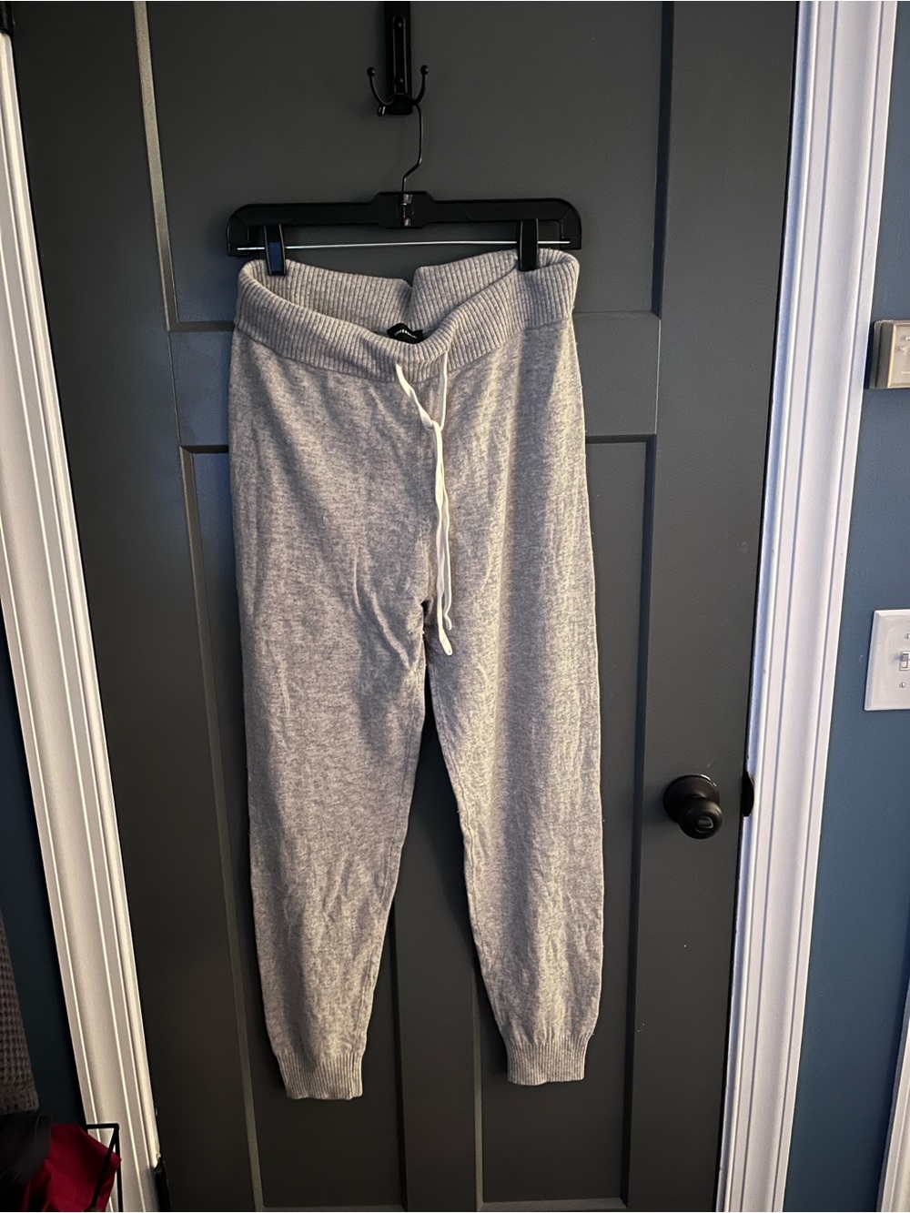 Light Gray Cozy Knit Joggers with Drawstring